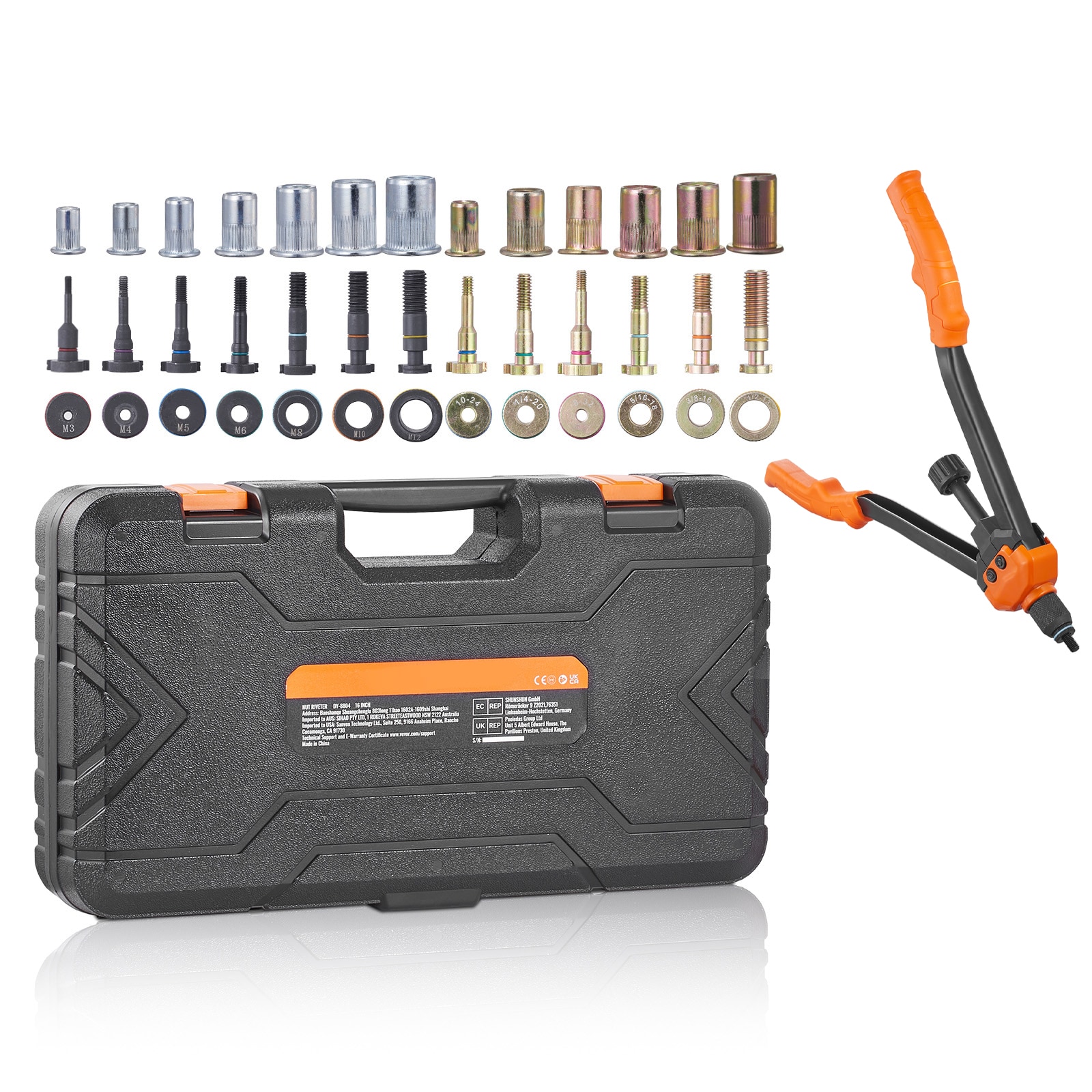 Professional Rivet Nut Tool Set With Mandrels And Carrying Case_voghion.com